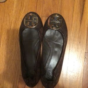 Tory Burch snake skin slides